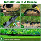 Landscape Edging, 2 Inch Tall 33 Ft No Dig Landscape Garden Edging Border Kit with 50 Anchoring Spikes, Plastic Garden Border for Landscaping Flower Bed Lawn Yard Grass Paver Pathway Walkway, Black