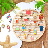 Quelay 20 Pcs Cocktail Enamel Pin Classic Cute Lapel Pin Set Beach Brooch Badges Jewelry for Bartender Aprons, Jackets, Backpacks and Purses, Shirt and Suit Lapels