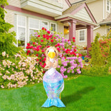 GANSHAYA Mermaid Porch Goose Outfits Summer Goose Shiny Mermaid Dress & Wigs Princess Goose Clothes Fits 23'' Geese Statue for Holiday Birthday Outdoor Beach Yard Lawn Garden Decor