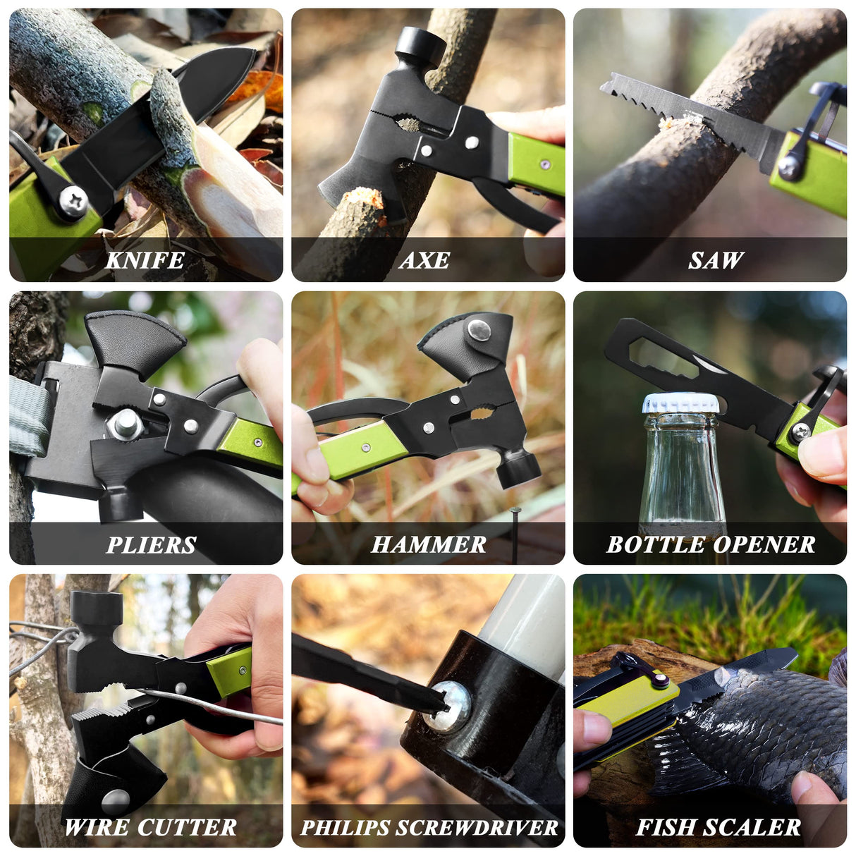 Christmas Gifts for Men Dad, RoverTac Multitool Axe for Mens Gifts, Gifts for Dad Husband Dad Boyfriend, Christmas Gifts Mens Stocking Stuffers-14 in 1 Multi Tool Axe Hatchet