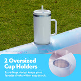 SLOOSH Inflatable Tanning Pool Lounger Float, 70" x 46" Pool Floats Adult with Pillow, 4 in 1 Suntan Tub Raft Floatie,Sunbathing Bed Lounge for Water Blow Up Ball Pit Party Gifts, Blue Marble