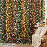 PONKING 8 Pcs x 8.2 ft Flower Garland Artificial Rose Vine Flowers with Green Leaves Hanging Fake Roses Vine for Room Party Home Wedding Birthday Christmas Wall Arch Decor, Spring White Flower