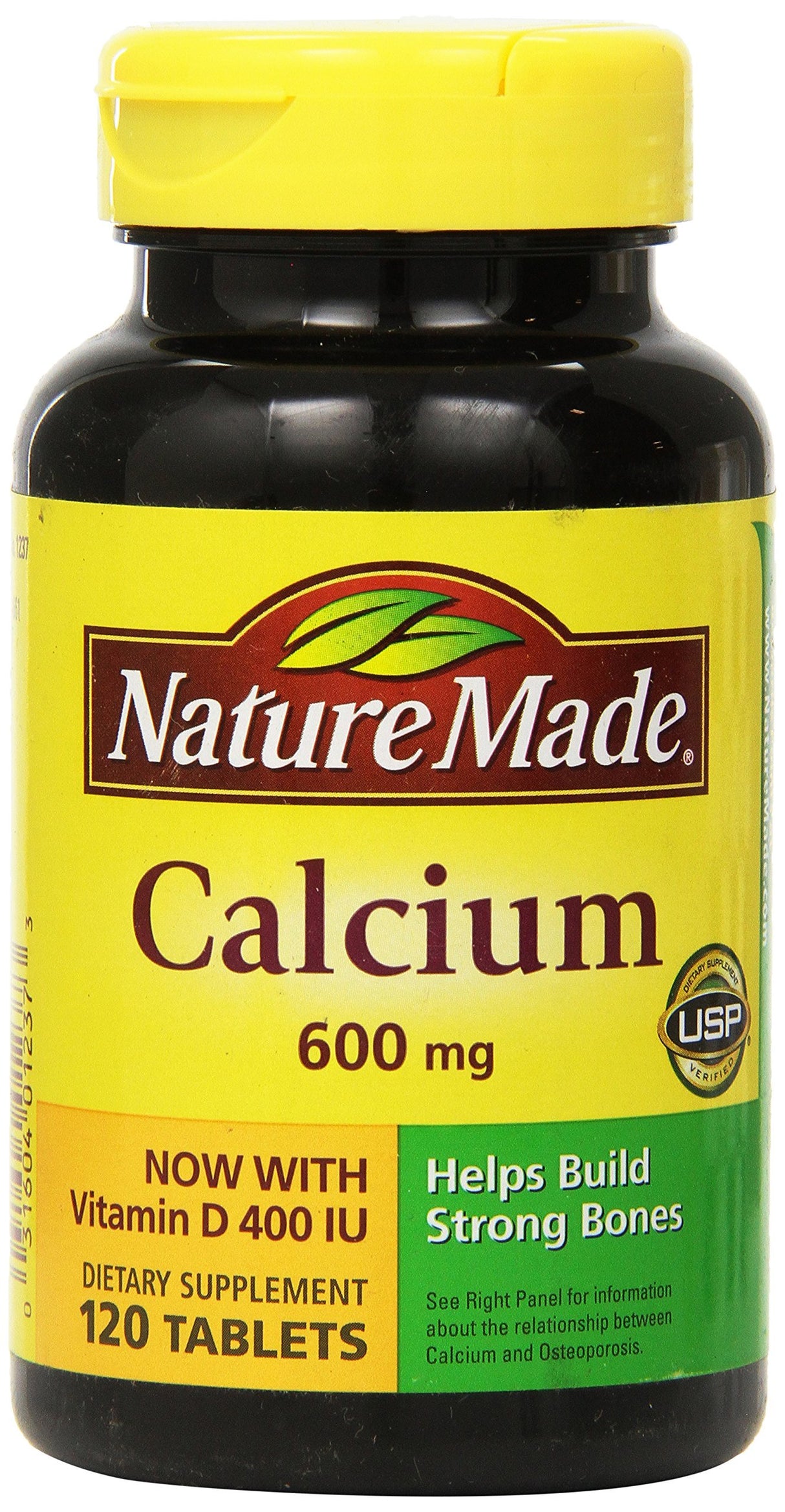 Nature Made Calcium 600 mg with Vitamin D3 for Immune Support, Tablets, 60 Count, helps support Bone Strength (Pack of 3)
