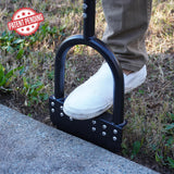 CKLT Edger Lawn Tool 41in Border Edger with Tempered Spring Steel Blade Long Rubber Handle Wide Footplate Rustproof Manganese Steel Half Moon Edger for Garden Maintenance