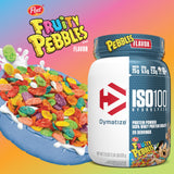 Dymatize ISO100 Hydrolyzed Protein Powder, 100% Whey Isolate Protein, 25g of Protein, 5.5g BCAAs, Gluten Free, Fast Absorbing, Easy Digesting, Fruity Pebbles, 24 Servings