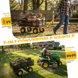 Sekey 1000lbs Heavy Duty Steel Garden Cart for Yard & Farm, Utility Wagon with Removable Sides (Convert to Flatbed), 10" Rubber Tires, Black