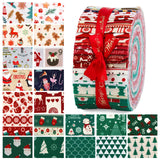 Jelly Roll Quilting Fabric, Scraps Squares Strips, Snowman Pattern Roll Cotton Fabric for Christmas DIY Crafts & Home Decor
