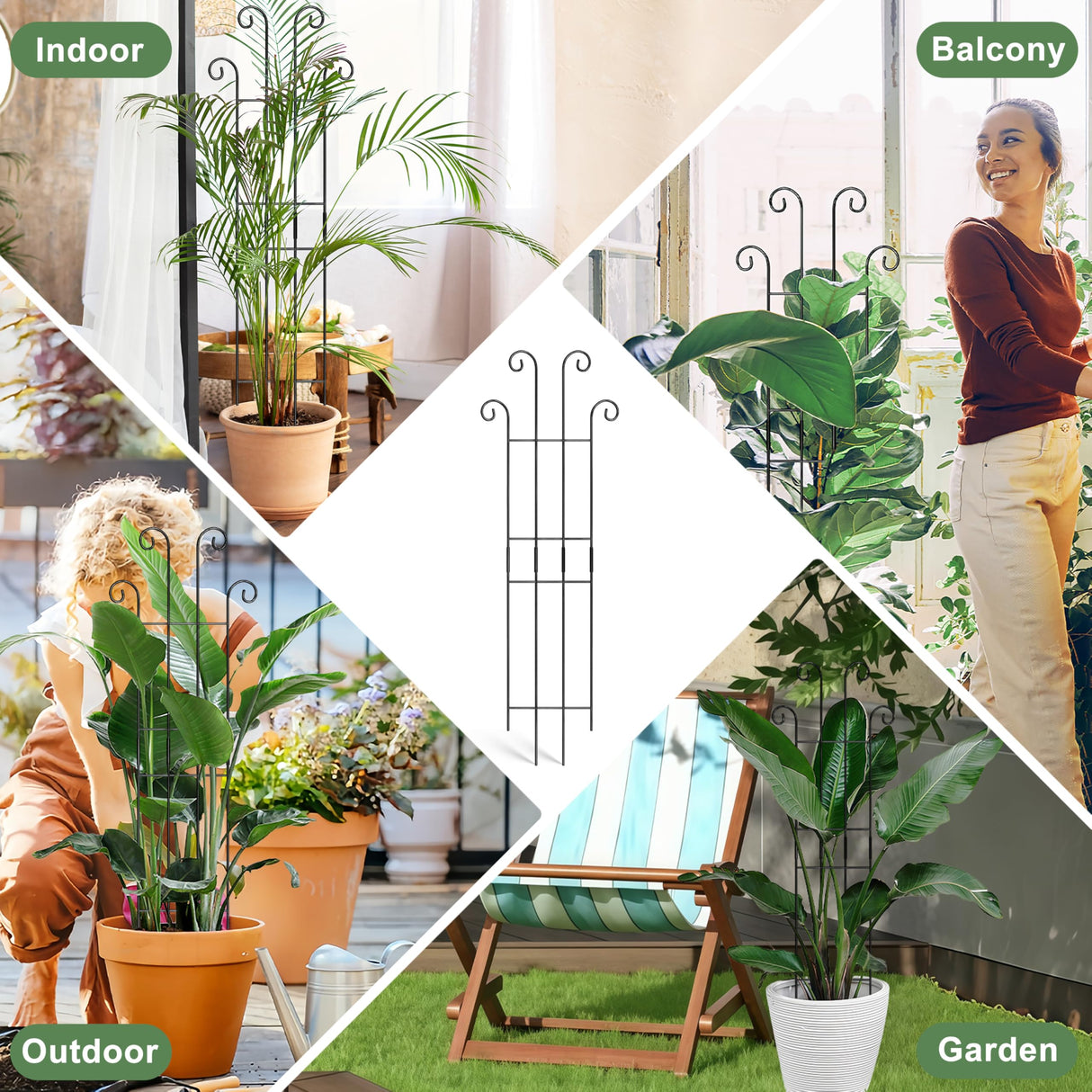 Coomin 32.6in Monstera Plant Support, Plant Trellis Indoor 2P