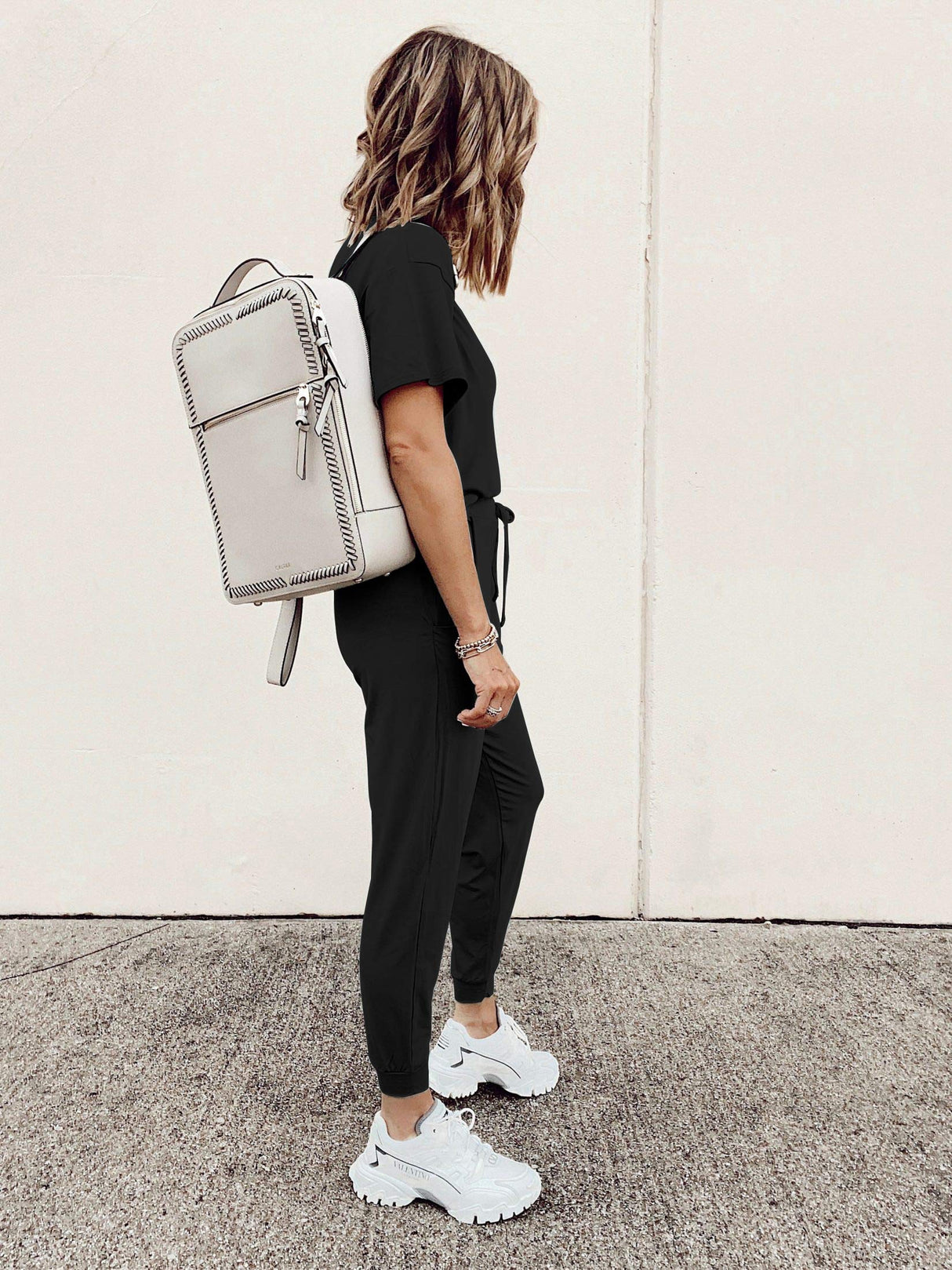 PRETTYGARDEN Women's Two Piece Lounge Sets 2025 Spring Summer Jogger Pants Vacation Outfits Travel Airplane Matching Clothes (A-black,Large)