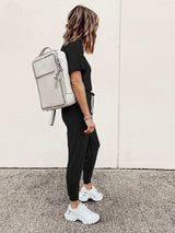 PRETTYGARDEN Women's Two Piece Lounge Sets 2025 Spring Summer Jogger Pants Vacation Outfits Travel Airplane Matching Clothes (A-black,Large)