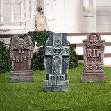 JOYIN 17” Halloween Foam RIP Graveyard Tombstones (5 Pack), Halloween Tombstones Outdoor Decorations for Graves Decorations with 12 Metal Stakes for Cemetery Yard Lawn Party Decor