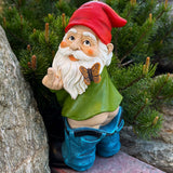 Mood Lab Garden Gnome - Pants Down Gnome with Middle Finger - 9.3 Inch Tall Outdoor or Indoor Decor