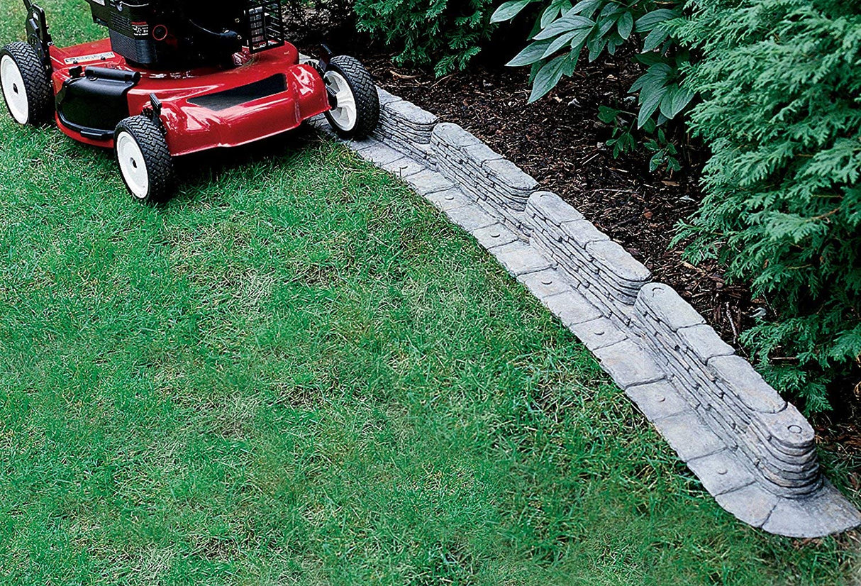Emsco Group 2032HD Bedrocks Trim-Free Gray, 20 Feet – Natural Stacked Slate Design Garden Lawn Edging