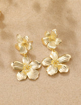 Mameloly Flower Statement Earrings for Women 14K Gold Plated Drop Dangle