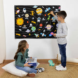 BONNYCO Solar System for Kids with 61 Felt Planet Figures, Montessori Toys