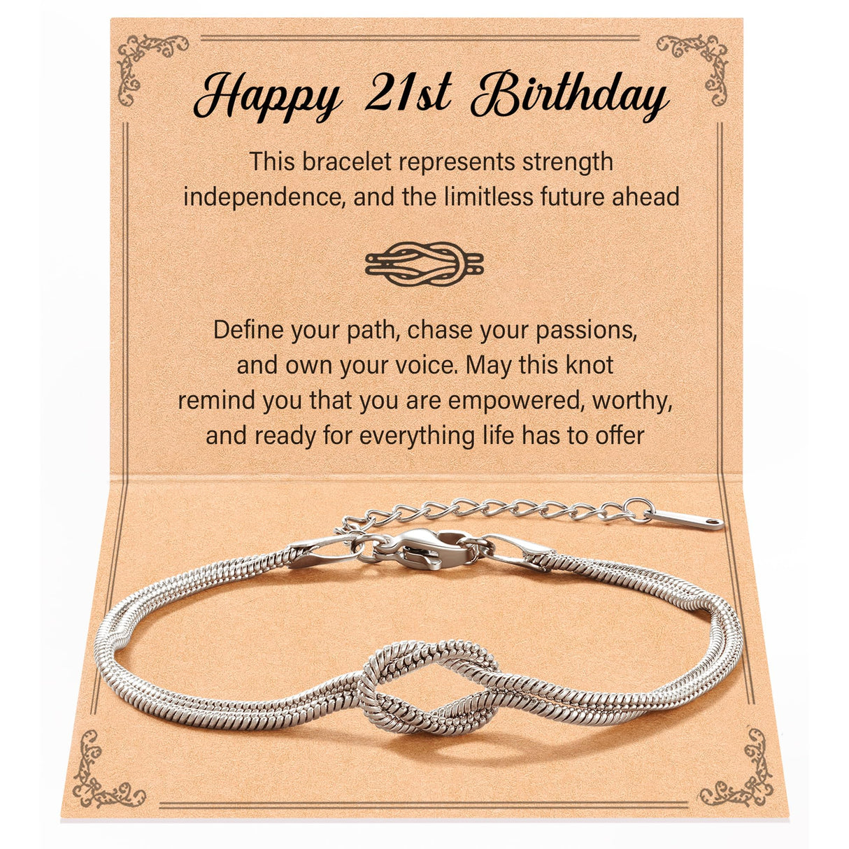 Tarsus 21st Birthday Gifts Decorations for Her Love Knot Bracelet