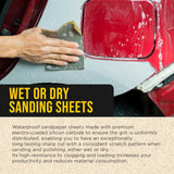 Dura-Gold Premium 7000 Grit Wet or Dry Sandpaper Sheets, 5-1/2" x 9", Box of 25 - Auto Car Color Sanding Detailing, Polishing Wood, Plastic, Glass, Epoxy, Stone, Metal Finishing Hand Sand Block Sander