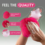 SolDove Bath Sponge Exfoliating Washcloth for Body African Net Shower Exfoliating Towel Back Scrubber Shower Rag Bath Accessories for Smoother Skin (Pink)