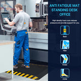 FEATOL Anti Fatigue Mat Industrial, Ergonomic Standing Floor Mat for Work for Stand -Safety Support for Leg & Back Pain(Yellow Border, 20" x 59", 2PC)