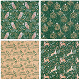 RUSPEPA Christmas Kraft Wrapping Paper - Owl, Reindeer, Christmas Ball and Text Design - 4 Rolls - 30 inches x 10 feet per Roll