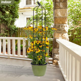 Trellume Garden Obelisk Trellis for Climbing Plants Outdoor - 69"(H), Rustproof Trellis with Adjustable Rings, Metal Plant Support for Potted Vines, Garden Trellis Use for Outdoor or Indoor(2 Pack)
