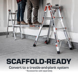 Little Giant Velocity M18 Multi-Position Aluminum Ladder, A-Frame, Extension, 90-Degree and Trestle Modes, Lightweight with Slip-Resistant Feet and Wheels, 300 lb. Type IA, 18-Ft Reach, 15417-001