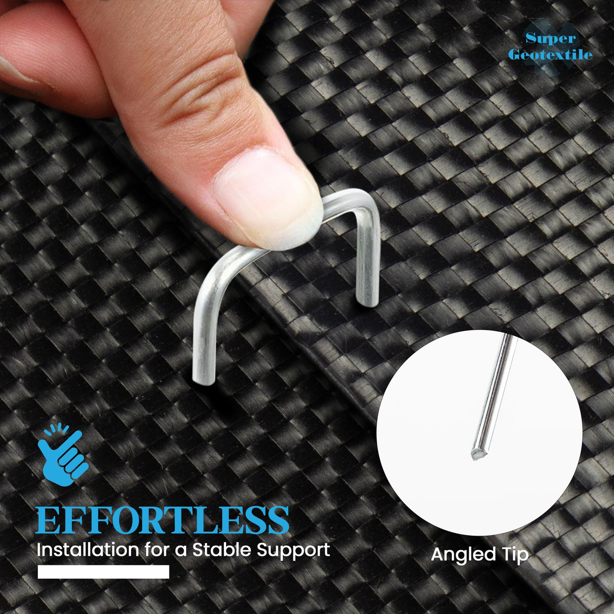 Super Geotextile Landscape Staples - Heavy Duty 11 Gauge Galvanized U-Shaped Sod Pins for Weed Barrier and Landscaping Fabric Stakes - 1" x 6" (100 pcs)