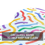 YINENN Bath and Shower Safety Mats 40x16 inch, Non Slip with Suction Cups for Bathroom Stall and Tub Floor, Extra Large and Machine Washable, Drain Holes Keep Bathtub Clean, Colored Lines