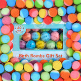 60 Pcs Bath Bombs Set - Massive Quantity Natural Bath Bombs for Kids/Women/Men Individually Wrapped Handmade Organic Bath Supplies Relaxing Kit - for Birthday, Christmas, Mother's Day