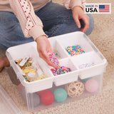 Citylife 17QT Clear Craft Organizers and Storage Box with Removable Tray