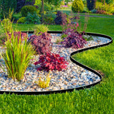 JERIA 4 Inch Tall 66 FT Garden Edging Kit with 90pcs Spikes, Plastic Edging for Landscaping