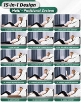 Lunix 4pcs Orthopedic Bed Wedge Pillow Set, Post Surgery Memory Foam for Back, Knee, Leg Pain Relief, Adjustable Sitting Pillow for Sleeping, Acid Reflux, GERD, with Hot Cold Pack, Brown/White