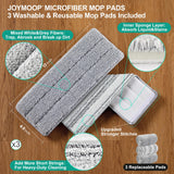 JOYMOOP Mop and Bucket with Wringer Set for Home, Flat Mop and Bucket System, Mops for Floor Cleaning and Wall Cleaner, with 3 Reusable Microfiber Mop Pads