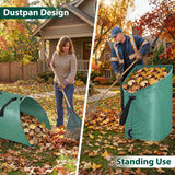 60 Gallon Large Leaf Collector, Dustpan-Style Lawn and Leaf Bags, Collapsible Yard Waste Bags Easy Storage & Transport, Reusable Leaf Pick Up Garden Bag for Leaves Grass Debris Lawn Trash