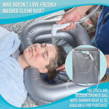 Circa Air Inflatable Hair Washing Basin For Bedridden - Wash Hair In Bed With Inflatable Shampoo Basin. Portable Shampoo Bowl With Pillow, Portable Hair Washing Station For Locs Detox