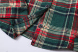 Mens Plaid Shirts Casual Long Sleeve Button Down Plaid Shirt Dad and Son Matching Shirts Christmas Green Plaid, 2XL