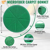 Potchen 4 Pack 12" Microfiber Carpet Bonnet Pads Compatible with Oreck Orbiter ORB550MC ORB700MB ORB600MW Floor Machine, Mopping and Buffing Pad Compatible with Bissell Commercial BGEM9000