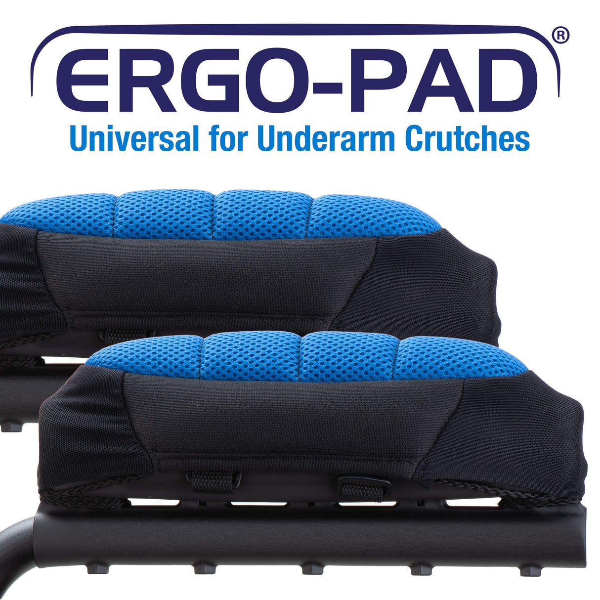 ErgoPAD- Soft Ergonomic Double-Layer Foam Padding for Underarm Crutches. Universal Underarm Double-Padded Crutch Pillow Covers with Lateral Cushioned Support (2 Unit Pack-Universal)