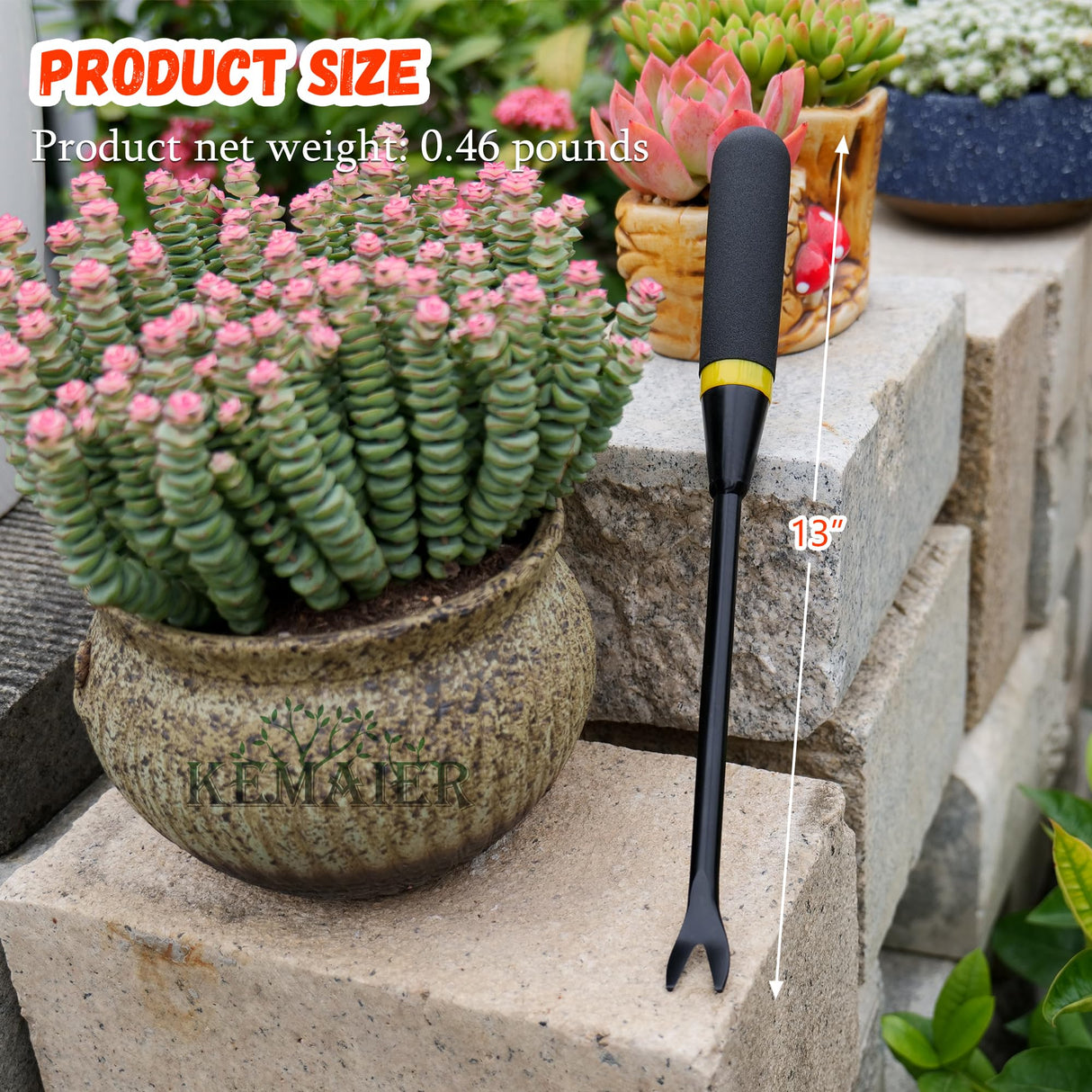 Kemaier 5-Piece Garden Tool Set, Heavy-Duty Stainless Steel Premium Tools