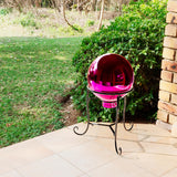 Polyjkl 10" Tall Gazing Ball Stand for 8-10 inch Balls, Black Metal Gazing Globe Display Holder Stands for Outdoor Garden Clearance, 8" L x 8" W x 10" H