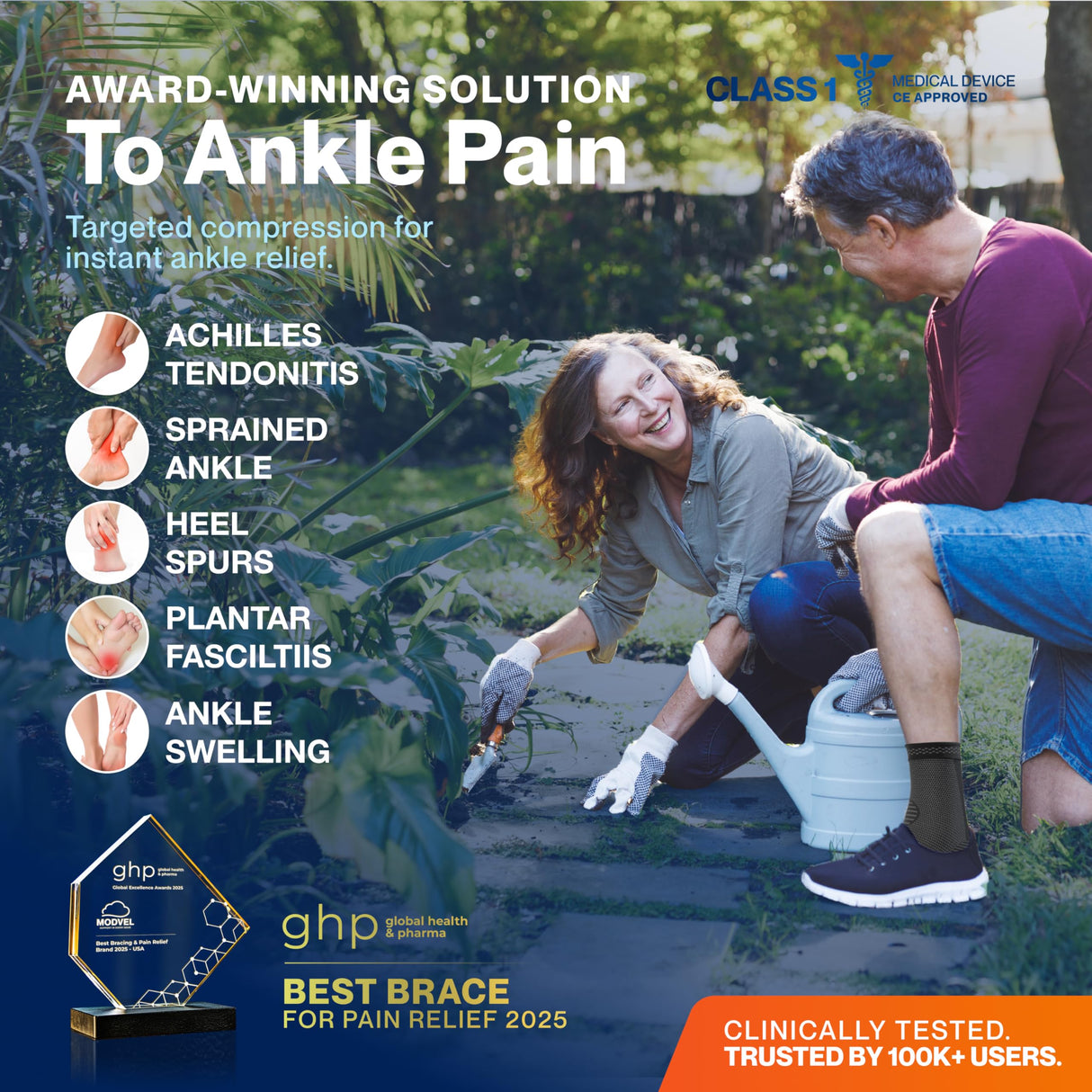 Modvel Foot & Ankle Brace Socks for Sprained Ankle Compression Sleeve - Plantar Fasciitis Relief Brace, Foot Support for pain Women & Men - Tendonitis & Arthritis Feet Sleeve, Stabilizing Ankles Wrap