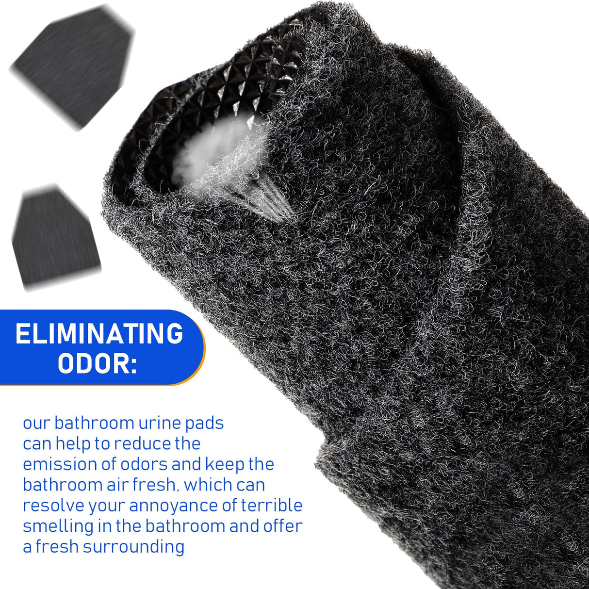 Nuanchu 20 Pack Urinal Mats for Men, Non-Slip Urinal Floor Mats for Commercial Use, Highly Absorbent, Bathroom Floor Pads for Men's Restroom (Black)