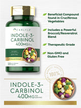 Carlyle Indole-3-Carbinol (I3C) 400mg | 120 Capsules | Advanced Formula with Broccoli Extract | Non-GMO, Gluten Free
