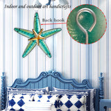 JOYBEE HOME&GARDEN Metal Starfish Wall Decor, Sea Life Coastal Decorations 13.25 inch Starfish Wall Art(Blue)