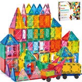 OugerToy 104PCS Magnetic Building Tiles, STEM Educational Stacking Blocks, Construction Toys for Kids Ages 3-9, Creative Toddler Boy Girl Christmas Birthday Gift