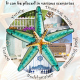 JOYBEE HOME&GARDEN Metal Starfish Wall Decor, Sea Life Coastal Decorations 13.25 inch Starfish Wall Art(Blue)
