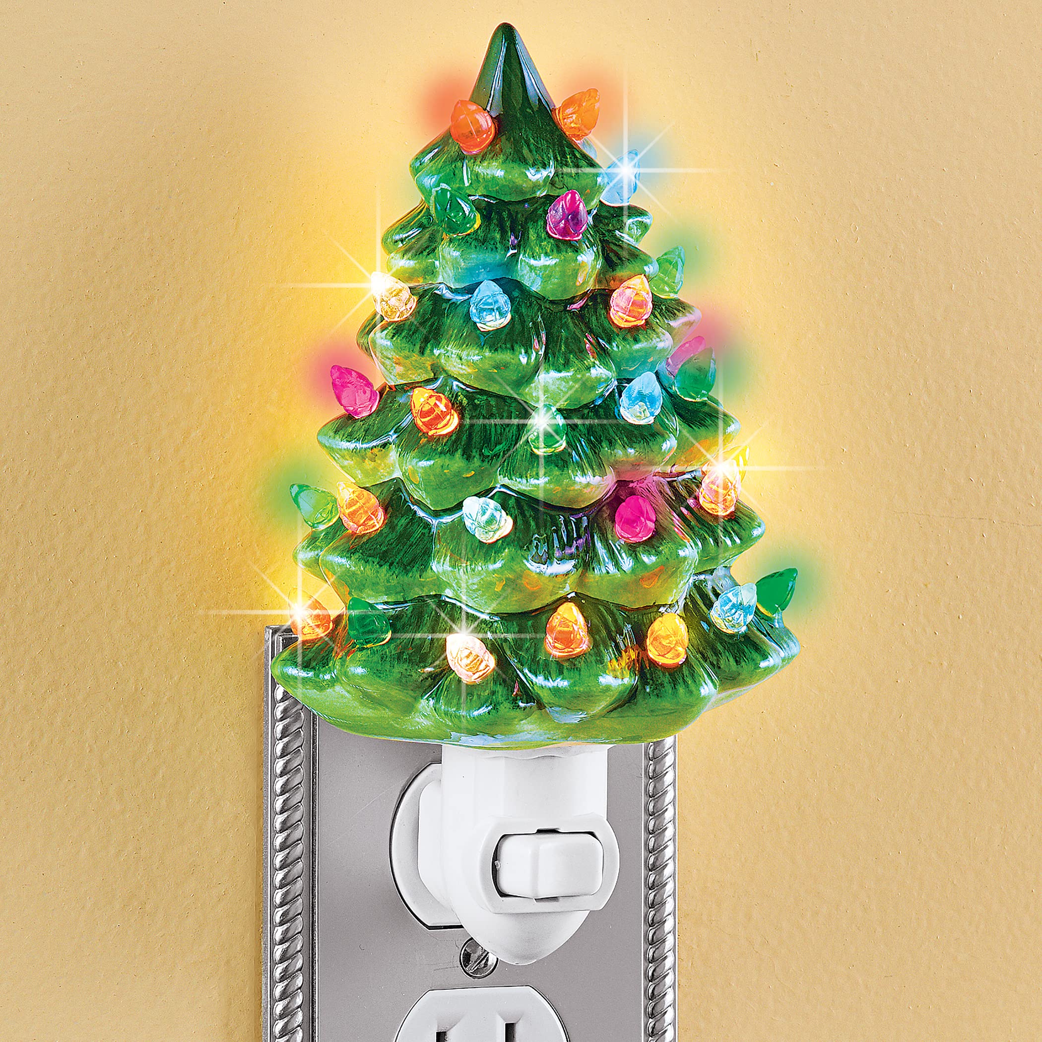 Ceramic Christmas Tree Night Light - Thumbnail 2