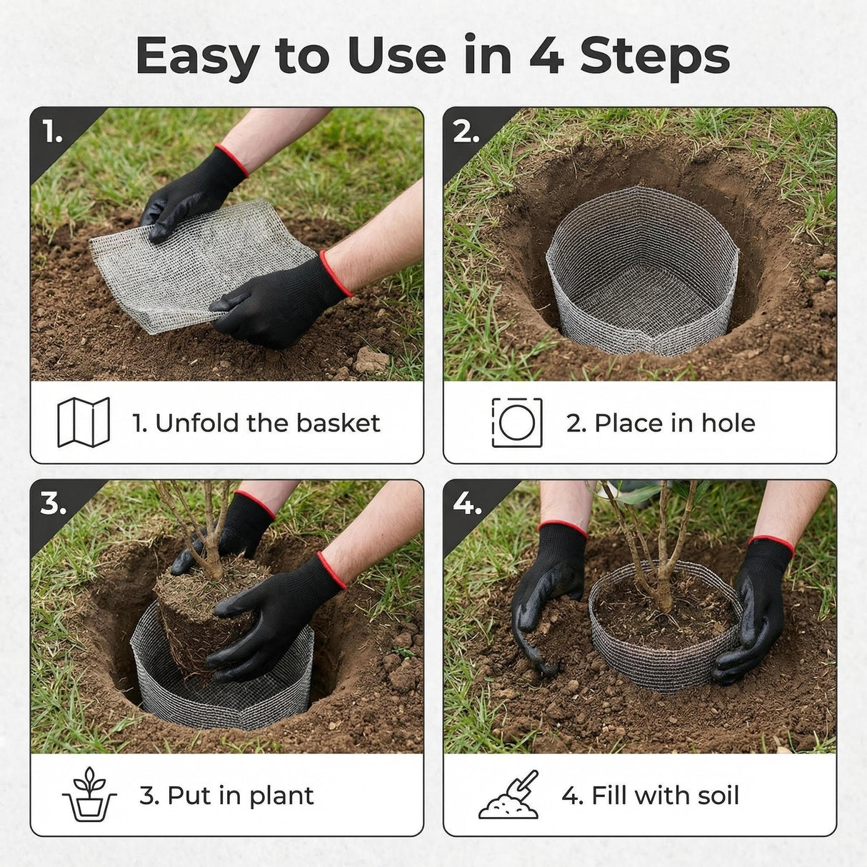 Emycool 10 Pack Gopher Baskets 5 Gallon, Gopher Cages for Planting Stainless Steel Metal Mesh to Protect Plant Root from Gophers Moles and Voles