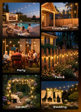 Minetom 55FT Outdoor String Lights with Remote, 17+1 Shatterproof ST38 LED Bulbs, Waterproof Patio Lights with 3 Modes, Dimmable & Connectable 2700K Hanging Lights for Backyard Porch Deck Balcony