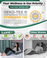 Lunix 4pcs Orthopedic Bed Wedge Pillow Set, Post Surgery Memory Foam for Back, Knee, Leg Pain Relief, Sitting Pillow for Sleeping, Acid Reflux, GERD, with Hot Cold Pack, FSA HSA Eligible, 100% Navy